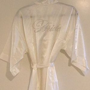 BRIDE white silk robe - Size Small